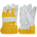 Yellow Full Palm Industrial Safety Cowhide Split Leather Work Gloves (110091)